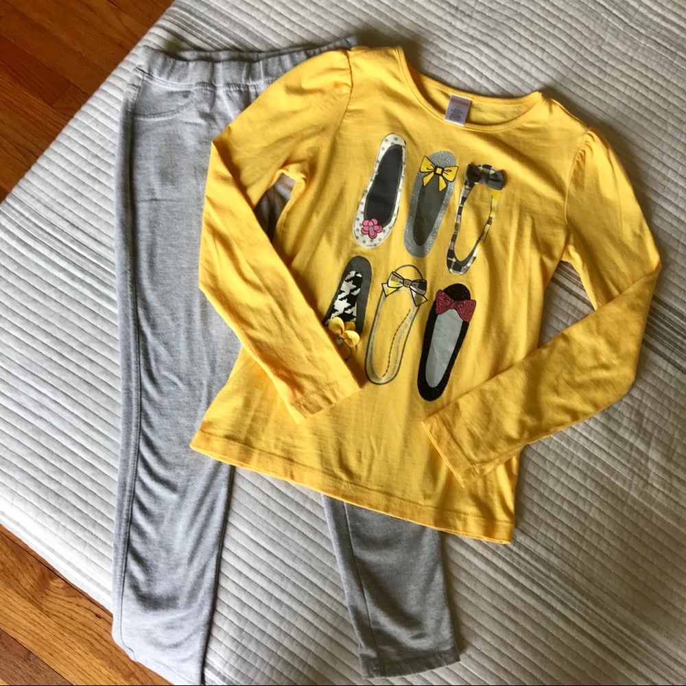 Girls EUC Gymboree shirt and jeggings